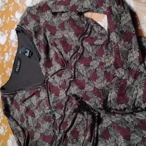 Vintage Y2K Axcess Liz Claiborne Size XL Bell Sleeve Sheer Witchy Top